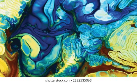 Digital background of curved lines, Fluid art, Liquid color backdrop, Liquid paint effect, Marbled background