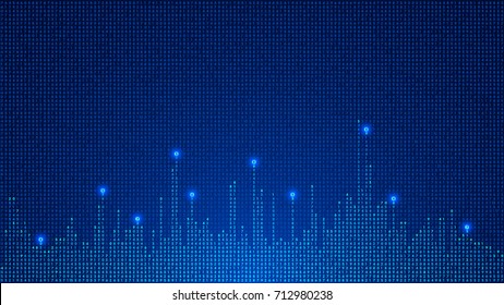 digital background of glowing numbers. digital matrix. Big data. VECTOR