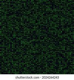 Digital background. Green filled hexadecimal pairs background. Big sized seamless pattern. Authentic vector illustration.