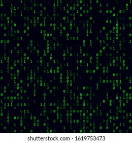 Digital background. Green sparse binary background. Medium sized seamless pattern. Modern vector illustration.