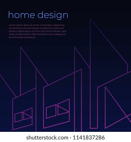 Digital background with home architect abstract and sample text poster. Vector illustration.