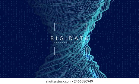 Digital Background. Innovation concept for intelligent learning. Cyber dots connect in the flow of automation. Visualization of particles with financial value. Technolog Background.