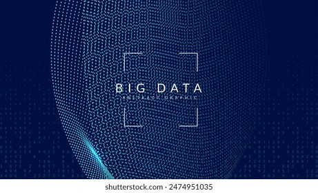 Digital Background. Innovation concept for intelligent learning. Backdrop for education in software design. 3D patterns of information particles. Tech Background.