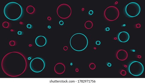 Digital background inspired by the popular social network. Three-dimensional colored circles. Vector illustration