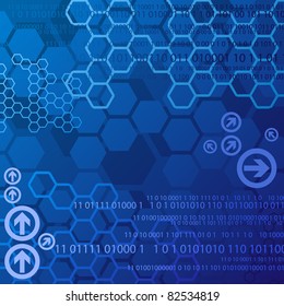 Digital background with numbers and arrows