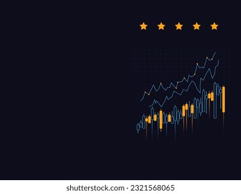digital background of online stock market trading, profit, negative space