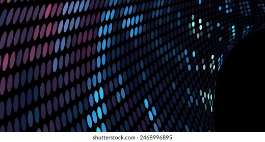 Digital background perfect for tech processes, neural networks, artificial intelligence, data transfer and encryption, digital archives, sound and graphic presentations, science, education, etc