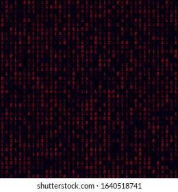 Digital background. Red filled binary seamless pattern. Vibrant background. Vibrant vector illustration.