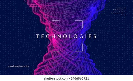 Digital Background. Science vector: digits of the future. Partial banner as a cover for cloud computing. Mobile analytics for global information security. Quantum Background.