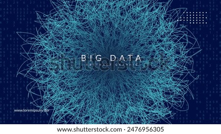 Digital Background. Science vector: digits of the future. Cover of dots with a backdrop of velocity. Visualization of particles with financial value. Technolog Background.