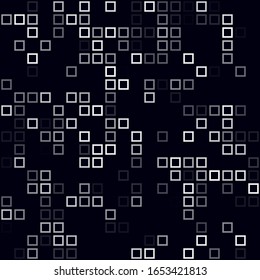 Digital background. Sparse pattern of frames. White colored seamless background. Modern vector illustration.
