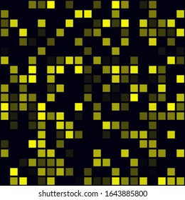 Digital background. Sparse pattern of squares. Yellow colored seamless background. Amazing vector illustration.