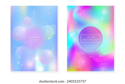 Digital Background. Tech Pearlescent Magazine. Hologram Pattern. Motion Dots. Liquid Shape. Blue Retro Texture. Science Flyer. Soft Concept. Violet Digital Background