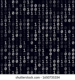 Digital background. White filled binary background. Small sized seamless pattern. Beautiful vector illustration.