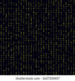 Digital background. Yellow filled hexadecimal seamless pattern. Authentic background. Captivating vector illustration.