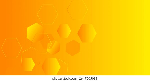 Digital background,Hexagon background,science background, background ORANGE.
