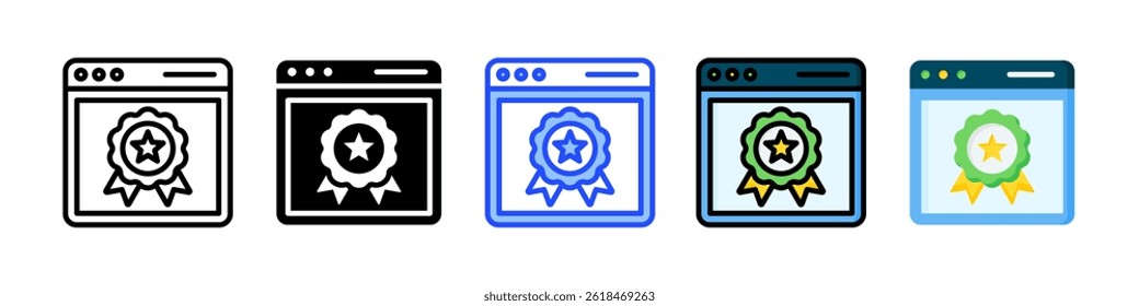 Colección digital del icono de la insignia con múltiples estilos