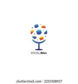 digital ball logo modern technology design template