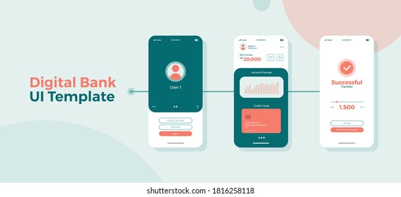 Vorlage für die digitale Bank-Benutzeroberfläche