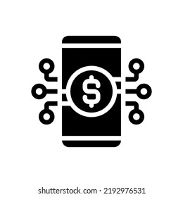 Digital Banking Black Glyph Icon Managing Stock Vector (Royalty Free ...