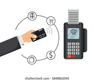 Banca digital. funciones de tarjeta de crédito. Ilustración vectorial del concepto de tarjeta de crédito
