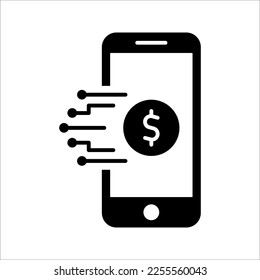 Digital banking icon. Managing money online. Mobile banking app. Virtual card symbol. vector illustration on white background.