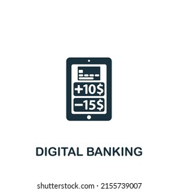 Digital Banking icon. Monochrome simple Fintech Industry icon for templates, web design and infographics