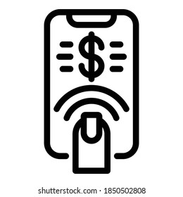 Digital banking icon. Outline digital banking vector icon for web design isolated on white background