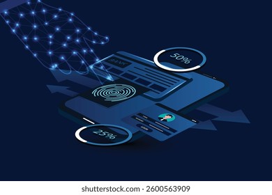Digital Banking Interface with Credit Cards and Secure Transactions concept
