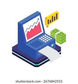 Ilustração vetorial isométrica de Digital Banking.