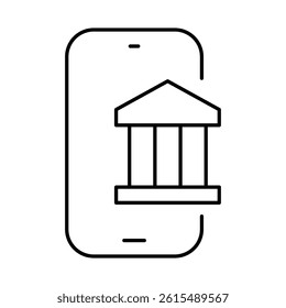 Digital Banking Line Icon. Investment, Finance, Economy, Portfolio, Strategy, Money, Investor, Currency, Retirement, Wealth Icons. Editable Stroke Vector Illustration