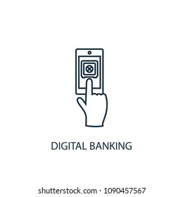 Digital banking Line icon. Simple element illustration. Digital banking symbol design from Cryptocurrency collection. Can be used in web and mobile.