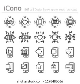 Digital Banking online with concept by EPS 10