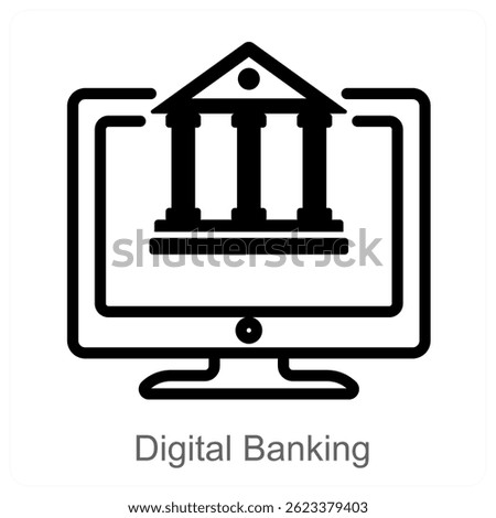 Digital Banking vector icon concept design