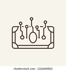 Digital banknote line icon. Networking, connection, electronic money. Blockcahin concept. Can be used for topics like economy, cryptocurrency, investment