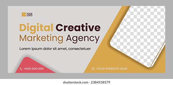 Digital Banner Creative Marketing Agency. Web Banner Business Template Premium. Corporate Social Media Promotion Ad Banner Template