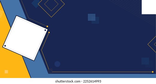 Digital banner or graphic design, elegant yellow stripe blue background