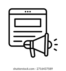 Ilustración vectorial de iconos de contorno de Anuncio digital