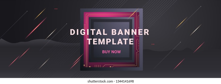 Digital banner template. Technology background setup. Set for an advertising company.