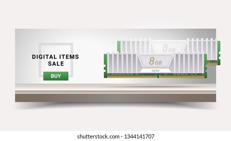 Digital banner template. Technology background setup. Set for an advertising company.