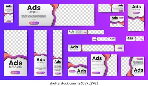 Digital banners ads template design set for website and social media post. Editable. vector