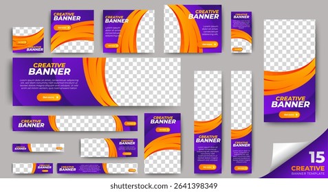 Digital banners ads template design set for website and social media post. Editable. vector	