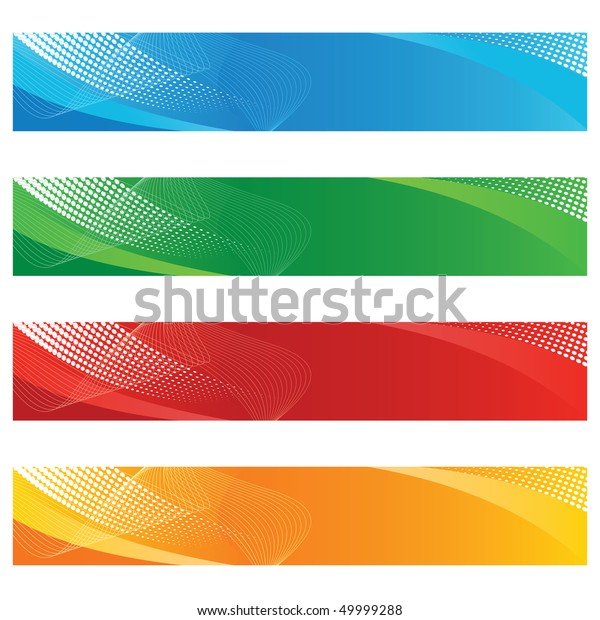 Digital Banners Halftone Curved Lines Stock Vector (Royalty Free) 49999288