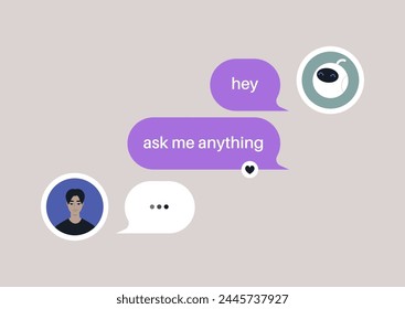 Digital Banter, An Interaction With a Virtual Assistant, A casual conversation initiates with a friendly AI prompt