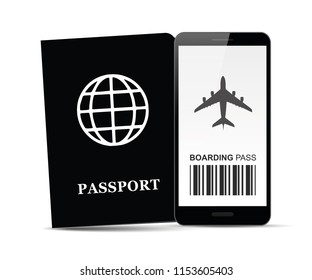 digital baording pass passport document vector illustration EPS10