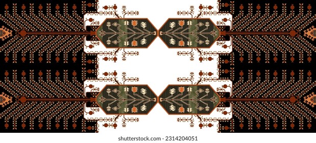 Diseño de diseño de diseño de diseño de borde barroco para impresión textil para pintura digital.Diseño para cubierta, tela, textil, papel de envoltura Papel pintado abstracto y tarjeta de regalo