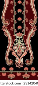 Digital Baroque Border Motif Design Illustration Artwork for textile print For Digital painting.Design for cover, fabric, textile, wrapping paper Abstract vintage wallpapers and gift card