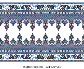 Digital Baroque Border Motif Design Illustration Artwork for textile print For Digital painting.Design for cover, fabric, textile, wrapping paper Abstract vintage wallpapers and gift card