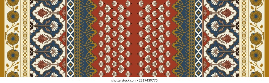 Digital Baroque Border Motif Design Illustration Artwork for textile print For Digital painting.Design for cover, fabric, textile, wallpapers and gift card 