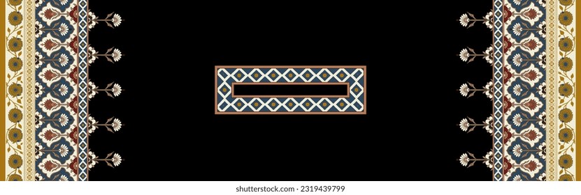 Digital Baroque Border Motif Design Illustration Artwork for textile print For Digital painting.Design for cover, fabric, textile, wallpapers and gift card 